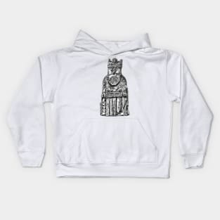 Majestic Monarch: The Lewis Chessmen King Design Kids Hoodie
